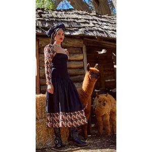 Autumn Adeigbo NEVADA DRESS New Size 4 Women’s Long Sleeve MIDI Horses Western